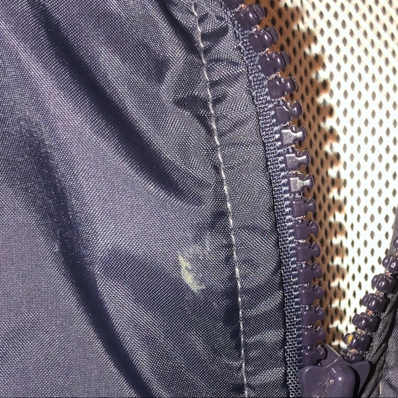 Adidas Large Windbreaker Charcoal Gray Full Zip Up Mesh Y2K Jacket Retro - Picture 6 of 7